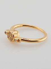 Bague en Plaqué Or Solitaire Double Face - T56
