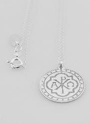 Collier Religieux Monogramme du Christ Gravé - 20mm