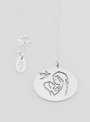 Collier Religieux Vierge à l'Enfant & Colombe - Argent 925/1000