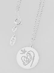 Collier Religieux Vierge à l'Enfant & Colombe - Argent 925/1000