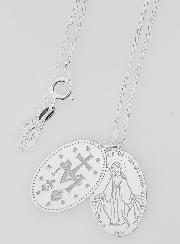 Médaille Miraculeuse 2 Plaques Avec Chaîne - Argent 925