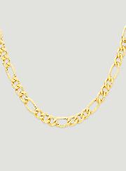 Chaîne 50cm Maille Gourmette Ovale Alternée 2.4mm - Or 9k