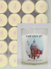 Lot de 24 Bougies Veilleuses Pape Léon XIV