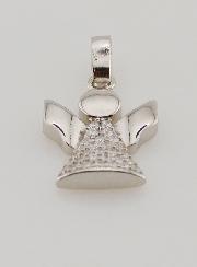 Pendentif Ange-Gardien en Argent et Zirconiums - 15 mm
