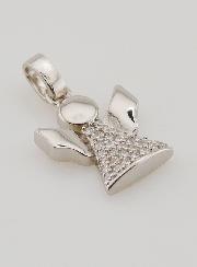 Pendentif Ange-Gardien en Argent et Zirconiums - 15 mm