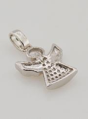 Pendentif Ange-Gardien en Argent et Zirconiums - 15 mm