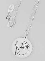 Collier Religieux Saint Christophe Gravé - 20mm