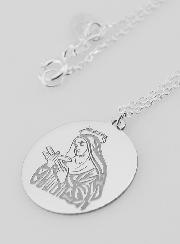 Collier Religieux Sainte Rita  en Argent - 20mm