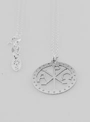 Médaille + Chaîne en Argent - Monogramme du Christ