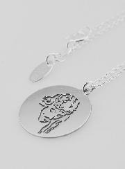 Médaille + Chaîne en Argent - Jésus Christ 20mm