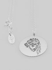 Médaille + Chaîne en Argent - Jésus Christ 20mm