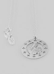 Médaille en Argent + Chaine Vierge à l'Enfant Etoilée 20mm