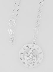Médaille en Argent + Chaine Vierge à l'Enfant Etoilée 20mm