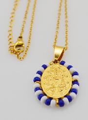 Médaille Miraculeuse + Chaîne - Perles Marinière