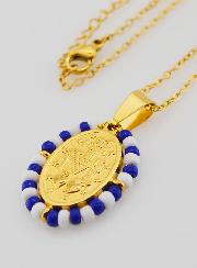 Collier Religieux & Médaille Miraculeuse - Perles Marinière