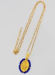 Médaille Miraculeuse + Chaîne - Perles Bleu Marine