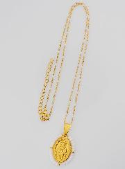 Médaille Miraculeuse Perlée + Chaîne Perles Blanches