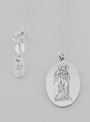 Médaille Vierge Marie + Chaîne - Argent Massif