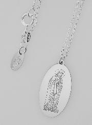 Médaille Vierge Marie + Chaîne - Argent Massif