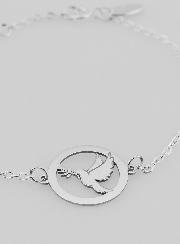 Bracelet en Argent Massif - Colombe & Rameau