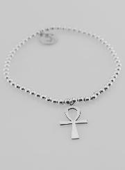 Bracelet Boule Croix Egyptienne & Vierge à l'Enfant - Argent