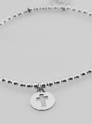 Bracelet Boule Croix & Vierge - Argent Massif