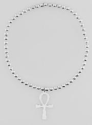 Bracelet Boule Croix Egyptienne - Argent Massif
