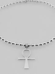 Bracelet Boule Croix Egyptienne - Argent Massif