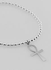 Bracelet Boule Croix Egyptienne - Argent Massif