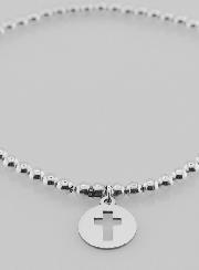 Bracelet Boule Croix Ajourée - Argent Massif