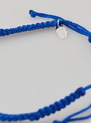 Bracelet Corde Tressée Bleue - Arbre de Vie Argent
