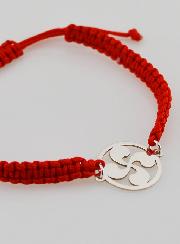 Bracelet Corde Tressée Rouge - Croix en Argent