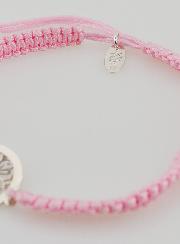 Bracelet Corde Tressée Rose - Arbre de Vie Argent