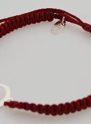 Bracelet Corde Tressée Bordeaux - Symbole Infini Argent