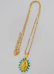 Collier Religieux & Miraculeuse - Perles Blanches & Bleu Gris