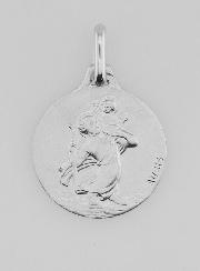 Médaille de Saint Christophe en Argent Massif - 18mm