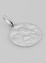 Médaille de Ange Gardien en Argent Massif - 18mm
