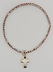 Bracelet Strass Carrés & Croix - Rouge