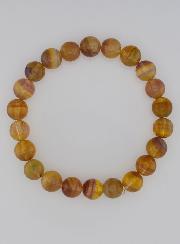 Bracelet en Pierres de Fluorite Jaune & Violette AA - 8mm