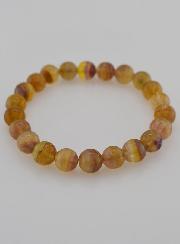 Bracelet en Pierres de Fluorite Jaune & Violette AA - 8mm