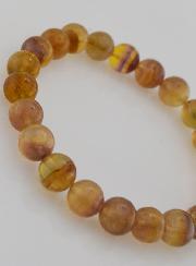 Bracelet en Pierres de Fluorite Jaune & Violette AA - 8mm