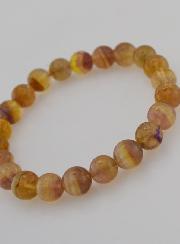 Bracelet en Pierres de Fluorite Jaune & Violette AA - 8mm