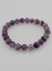 Bracelet en Pierre Naturelle d’Améthyste Rubanée – 8mm