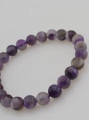 Bracelet en Pierre Naturelle d’Améthyste Rubanée – 8mm