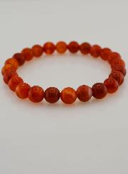 Bracelet en Pierres Naturelles de Cornaline Rubanée - 8mm