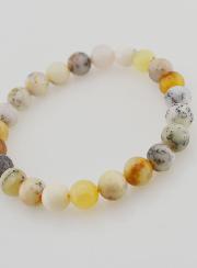 Bracelet en Pierre Naturelle d’Opale Dendrite – 8 mm
