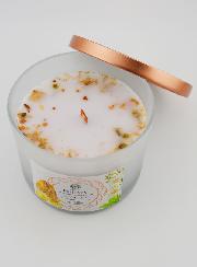Bougie Parfumée Aromathérapie 256g - Thé Vert & Citrine