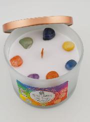 Bougie Parfumée 256g – Nag Champa & 7 Pierres