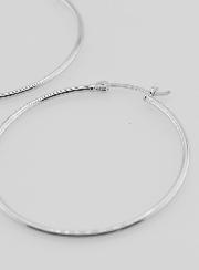 Créoles en Argent 925 Rhodié - 40mm