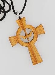 Pendentif Croix de Confirmation en Bois - Esprit Saint